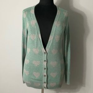 MOSSIMO MINT HEART CARDIGAN SIZE XL